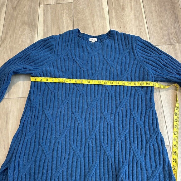 J Jill Blue Chenille Tunic Sweater Womens XL Super SOFT Chunky Cable Knit - Picture 6 of 7